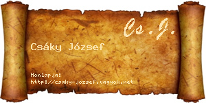 Csáky József névjegykártya
